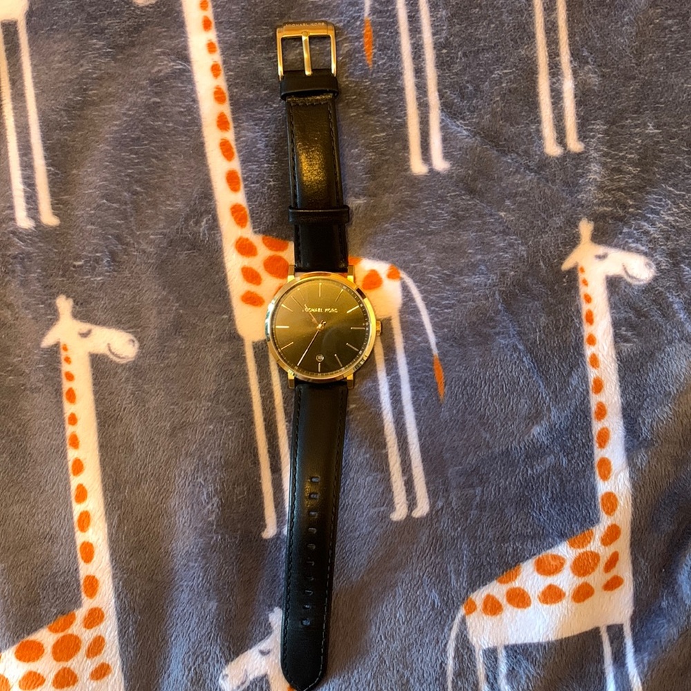 Michael Kors leather watch.